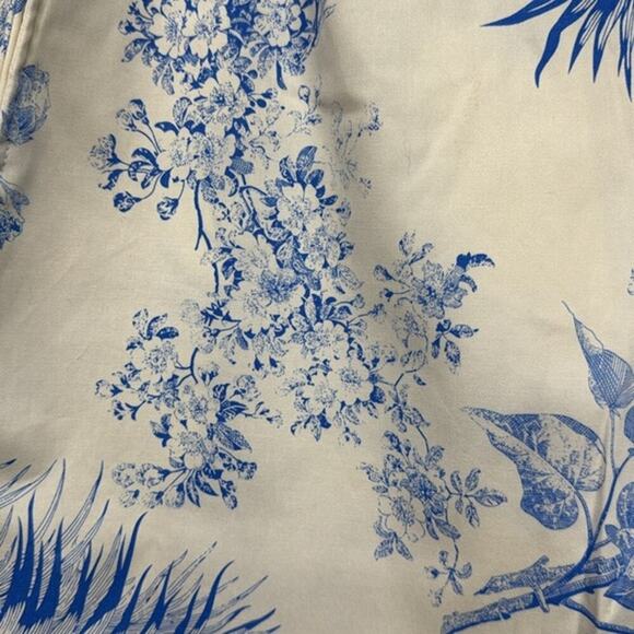 New D&CO Denim+Company Blue & Beige Toile Print Preppy Skort Pockets Size Medium - Picture 6 of 10